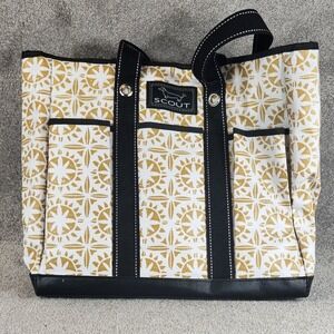 SCOUT Original Tote Bag Geometric Sunburst Print Black Trim
